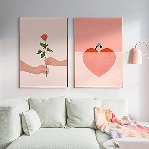 Affiche coeurs amoureux art abstrait pour réchauffer l'ambiance de votre chambre