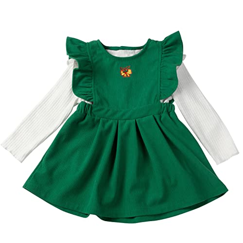 2 pièces bébé Fille Tenue de noël Velours côtelé Robe à Volants Tricot à Manches Longues Bambin Automne Hiver vêtements Cover