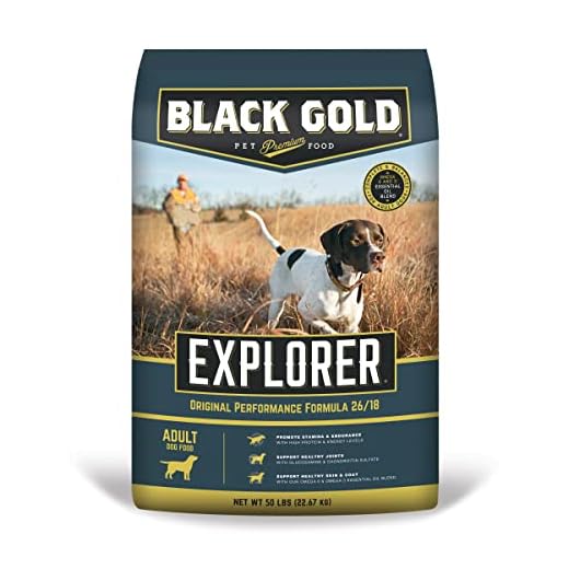 Black Gold Explorer Dry Dog Food for Adult Dogs, Original Performance 26/18 Formula, 50 lb Bag