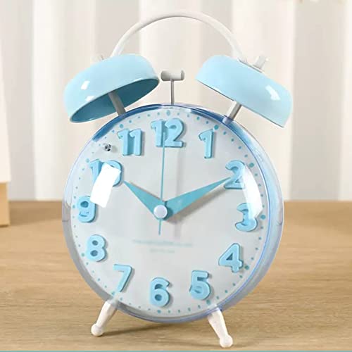 GRCQLWT Twin Bell Alarm Clock, Silent Battery Desk Clock