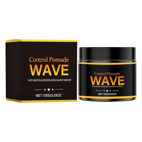 Pommade Cheveux,Cire Mat Cheveux Homme,100g Gelée Capillaire,Waves Cheveux,Produit Cheveux Ondulés, Pommade Ondulée Naturelle Pour Hommes,Crème Capillaire D'entraînement Easy Wash 360 Wave (100g, 1PC)