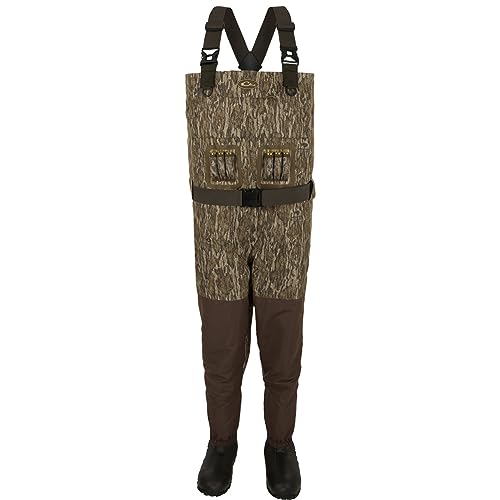 Drake Waterfowl Men's Insulated Guardian Elite Vanguard Breathable Hunting & Fishing Durable Waterproof Windproof Warm Waders, Mossy Oak Bottomland, Upper - XL - Tall/Boot - 12