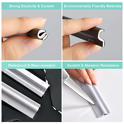 Mopms Draft Stopper Sweep, Door Weatherproofing Stripping, Window Seal Strip Self-Adhisive Soundproof Cuttable Weather Length 6.56Ft - Grey #TOP5