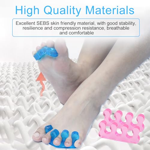 iLamvie 4-Teilige Zehentrenner Pediküre,Pediküre-Zehentrenner,Zehenspreizer Nagellack,Toe Separator,Wiederholbare Waschbare Zehennagelteiler, Zehentrenner Zum Auftragen Von Nagellack