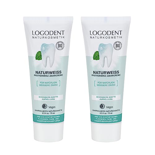 ロゴナ(LOGONA)【日本正規輸入品】ナチュラルホワイトはみがき 75mlx2［白く輝く歯に ミント］［2本セット］