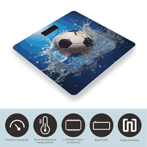 Báscula Digital de Baño Soccer Ball con LCD y Cinta Métrica miniatura 3