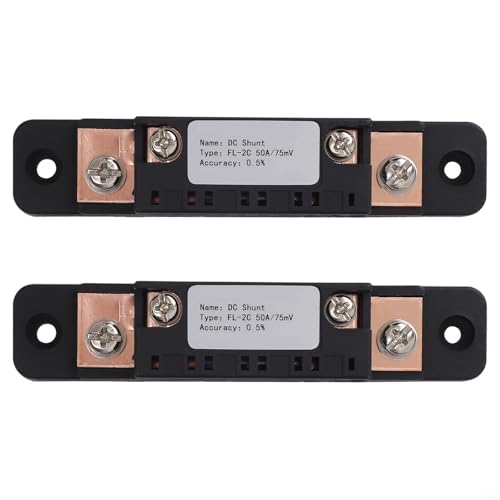 2PCS DC Current Shunt 50A 75mV, Manganin Resistor For Ammeter, FL-2C Style Panel Meter, 0.5% High Precision Industrial Ampere Sensor