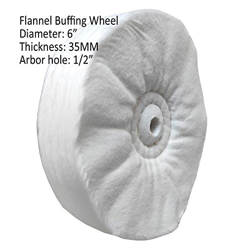 Purui 6" Buffing Polishing Wheel With Polishing Compound Kit Used On Bench Grinder For Jewelry And Soft Metals-Includes 3Pc 6" Buffing Wheels With 1/2" Arbor Hole And 3Pc 100G Polishing Compounds 6Pc #TOP3