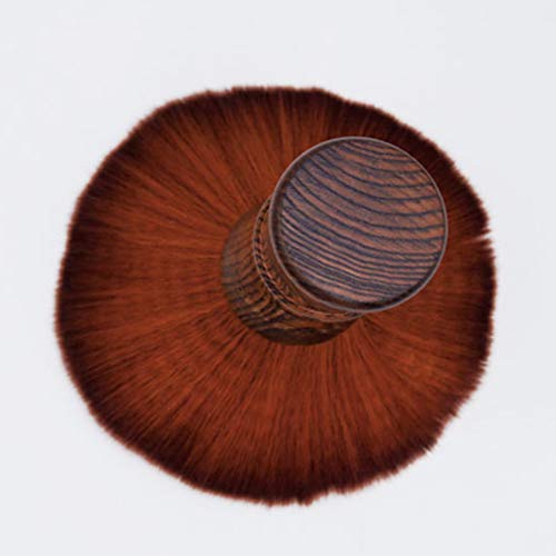 Lurrose Barber Neck Duster Brush Wooden Handle Professional Barber Neck Face Cleaning Duster Hair Styling Brush Professional Salon Barber Tool For Hair Cutting (Brown) #TOP3