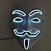 Produktbild Halloween-Maske, JunYee LED Anonymous Hacker-Gesichtsmaske für Kostüm, Party, Festival, Cosplay, Halloween (weiß)