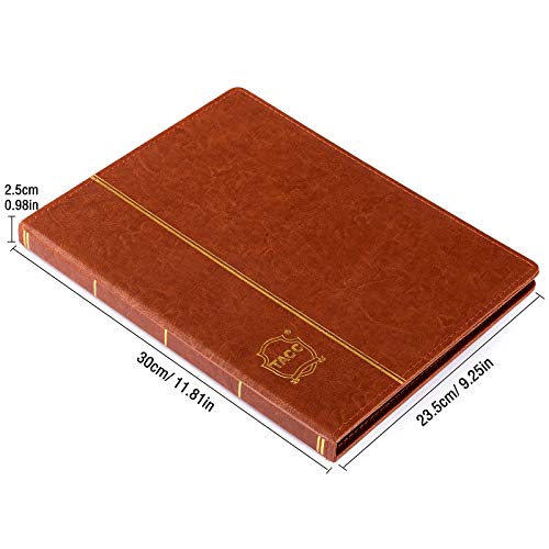 Álbum de billetes con 60 bolsillos de cuero marrón miniatura 2