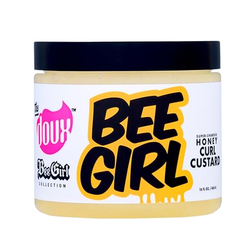 The Doux Curl Cream for Curly Hair with Honey, Aloe & Keratin – Curl Defining Custard for Frizz Control, Moisture & Shine Bee Girl Honey Custard for Natural Hair