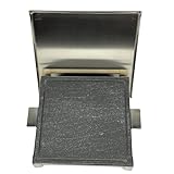 Vulcaninox | Piastra in Pietra lavica dell'Etna con telaio e vassoio in Acciaio Inox | barbecue, forno | MADE IN ITALY (30 x 30 x 5)