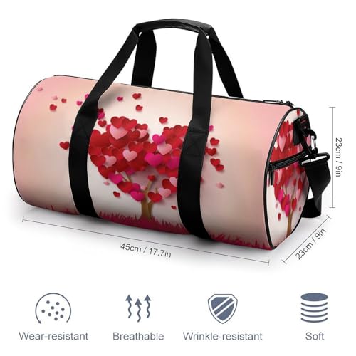 Sac de sport Arbre de l'amour format 45x23x23cm compact pour gym