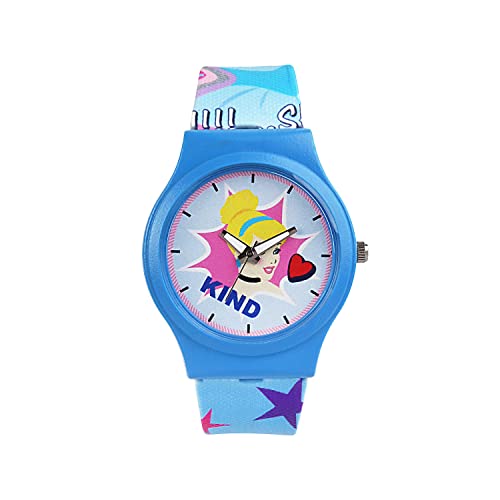 Image of Disney Princess Wrist Watch Princess Kind Blue Cute Round Analogue Wrist Watch Multicolor Kids Birthday Gift for Girl Age 6 to 12 Years