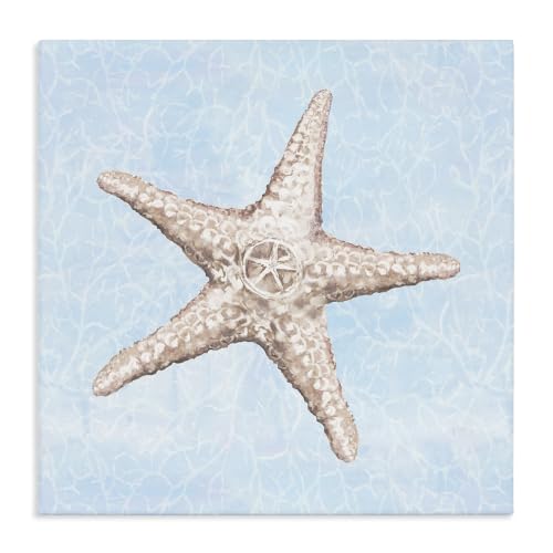 Nautical Starfish Blue Water, 24 x 24 Inch Canvas Wall Art