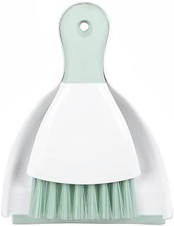 Dust pan Broom Brush Dustpan - Small Broom and Dustpan Set,Mini Broom and Dustpan,Small Dustpan and Brush Set for Home Cleaning, Sofa, Desk, Guinea Pig Cage, Cat Litter etc.(Light Green)