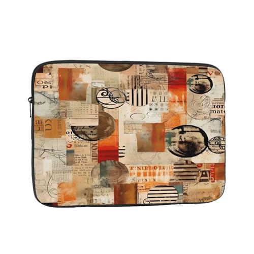 Vintage Newspaper Laptop Sleeve Case 10 Inch Retro Magazine Laptop Bag Shockproof Computer Carrying Bag Protective Case Briefcase for Men Women