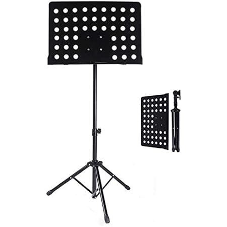 Techtest Notation Stand Lyrics Foldable Violin Music Sheet Holder Adjustable Orchestra Conductor Music Stand Light Weight For Travel Amazon In Musical Instruments