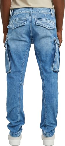 G-STAR Raw - Mens Rovic Zip 3D Regular Tapered Denim Jeans, Color Antique Faded Uniform Blue, Size: 33W x 34L2