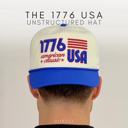 Image of Vintage Low Profile Unstructured Hat | Cotton Flat Bill Snapback Rope Hat | Men & Women's Hiking Fishing Running Golfing Hat
