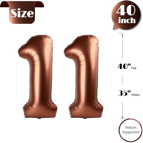 Image of Dark Brown Number 13 Balloon 40 inch, Coffee Brown 13 Number Balloons, 13th Birthday Decorations, Chocolate 13 Year Old Dark Brown Party Supplies