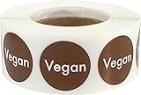 aufkleber vegan kostenlos 500 ETIKETTEN: Wir stellen 500 Etiketten pro Rolle zur Verfügung, zusätzlich zu 5 - 10 weiteren, um das Band zu berücksichtigen, das zum Zusammenhalten der Rolle verwendet wird.