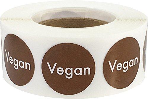 Marrones Vegan Vegana Alergia a los Alimentos Estilo de Vida Pegatinas Circulares, 19 mm 3/4 Pulgadas Etiquetas de Seguridad 500 Paquete Cover