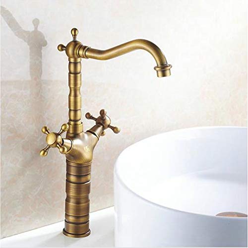 Robinet évier laiton vintage mitigeur eau chaude froide cuivre antique