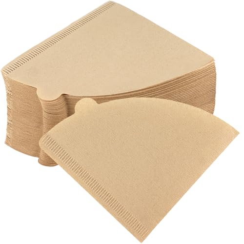100Pcs Coffee Filters,Disposable Natural Paper Filters 2-4 Cups,Size V60-02 Cone Coffee Filters,Unbleached Filter,Compatible with Conical Shaped Pour Over Coffee Dripper and Drip Coffee Maker