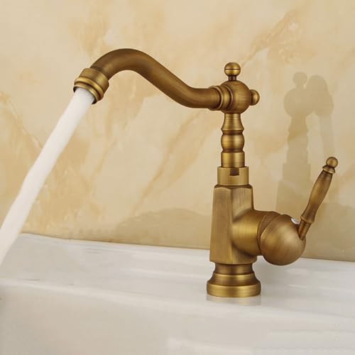 Mitigeur de lavabo vintage QTANZIQI fini les éclaboussures grâce au bec pivotant 360