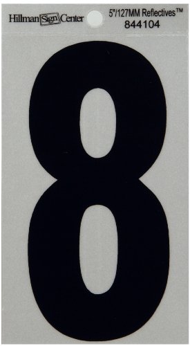 Hillman 844104 5-1/4" Black and Silver Reflective Poly-Film Adhesive Number 8