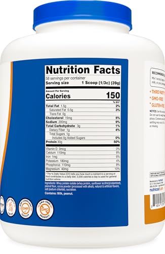 Image of Nutricost Whey Protein Isolate (Chocolate Peanut Butter, 5 Pound) Protein Powder
