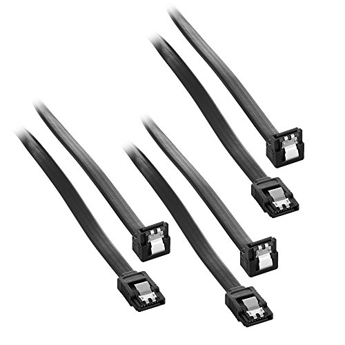 CableMod Basics Right Angle SATA 3 Cable 3-Pack -Black 50cm (1.8ft)