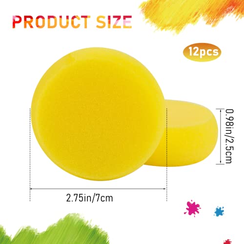 12 Pcs Round Painting Sponge 3Inch Yellow Artist Sponges Craft Clay Sponge Watercolor Sponges For Face Painting Pottery Ceramics Art Crafts #TOP1