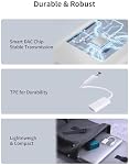USB C to Lightning Audio Adapter, Type-C to Lightning Headphone Jack Converter for iPhone 15 Pro/Max, Plug and Play DAC Dongle for Music, Mic, Calling, USB C to Lightning Cable Adapter (USB C)