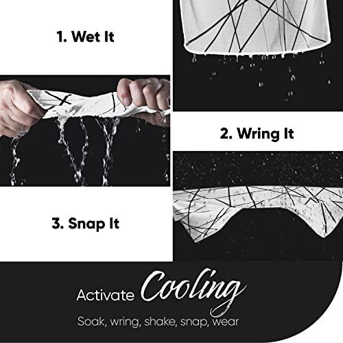 Millenti Headband Gaiter Line-White Face Covering - Women’s Men's Cold Weather Neck Gaiters, Multi Style Design, Summer Face Cover Neck Mask Balaclava For Sports (Lines) White Gaiter G02Uw #TOP2