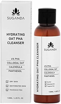 SUGANDA SKINCARE Colloidal Oat, PHA, Calendula, Panthenol Hydrating Cleanser for Dry & Dehydrated skin, Fragrance-free, Men & Women, 120ml