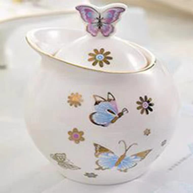 Juego de taza de té y café de 192.8 g, 21 piezas, taza de té en relieve esmaltada de colores blancos con platillo a juego, porcelana fina de hueso, servicio para 6 pulgadas
