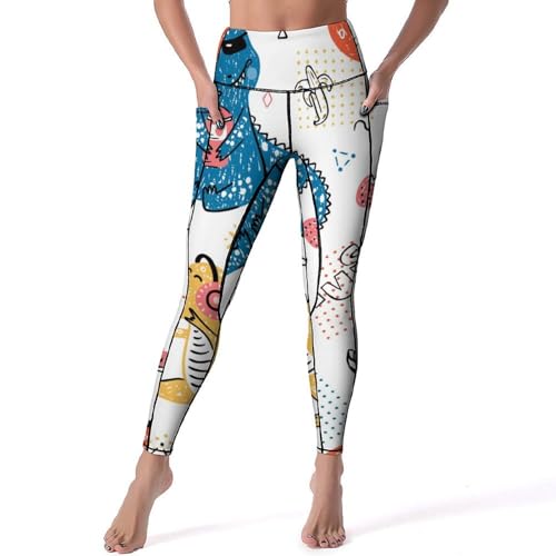Legging de yoga dinosaure pour femme pantalon de sport confortable pour le gym