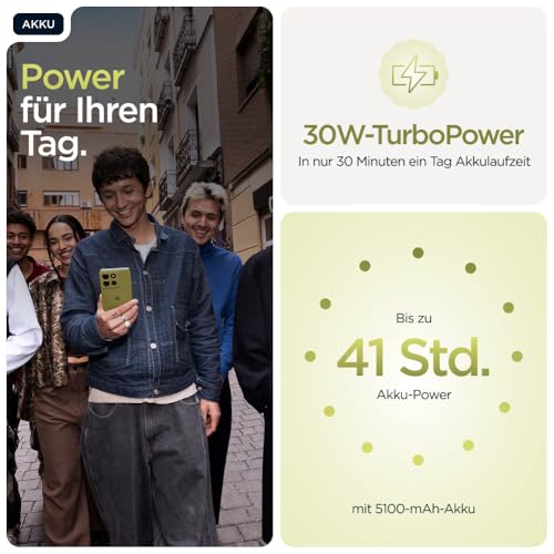 Motorola Motorola Moto g86 5G Smartphone (6,67“-Super-HD-Display, 50-MP-Kamera mit Moto-AI, 8/256 GB, 5100 mAh, Android 15) Pantone Golden Cypress, inkl. Schutzcover - Funktionsansicht 5 | TV | Video | Foto