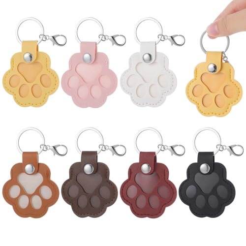 Partideal 7 Stücke Schlüsselanhänger für Tierhaare, Tierhaar Erinnerung Schlüsselanhänger zum Sammeln von Katzen- und Hundehaaren für Katzenliebhaber