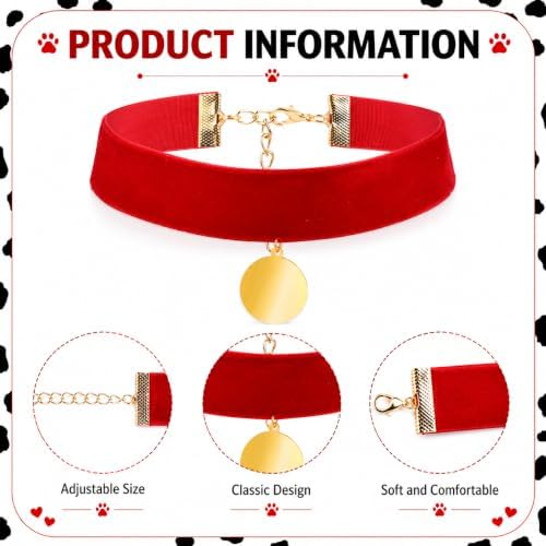 Matiniy Dalmatian Costume Set Include Dog Ear Headband Velvet Choker Tail for Party Dress Up (Style1) - 2