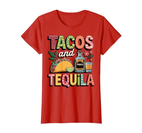 Tacos and Tequila T-Shirt, Women, Red, 3X-Large