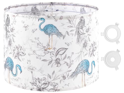 GO&SO Lamp Shades 1Pc,16" D x 10" H,Blue Flamingo,Large Drum Lamp Shade