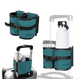 Luggage Travel Cup Holder Attachment. Hands-Free Drink Carrier for Coffee Mugs & Tumblers, Fits Suitcase & Roll-On Handles. Must-Pack Travel Accessory, Gift for Flight Attendants & Travelers