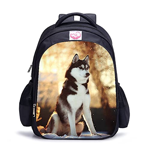 Sac à dos scolaire solide avec motif Husky 3D pour en finir avec les cartables trop lourds