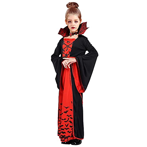 Thinkmax Halloween Vampire Costume For Girls，Kids Royal Queen Skirt For Halloween Dress Up Party,S(5-7 Years) #TOP5