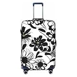 Fabriquée à partir de polyester avec un certain degré d'élasticité, cette housse de valise à imprimé fleurs noires et blanches assure un ajustement parfait à vos bagages. Le design élastique s'étire pour s'adapter à différentes tailles, assurant une protection sûre pendant le voyage.