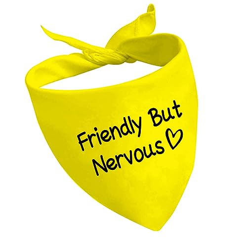 1s[X Friendly But Nervous Dog Bandana Nervous Anxious Dog Bandana Nervous Dog Gear (Friendly But Nervous D)